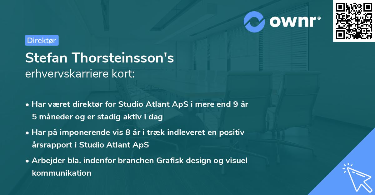 Stefan Thorsteinsson's erhvervskarriere kort