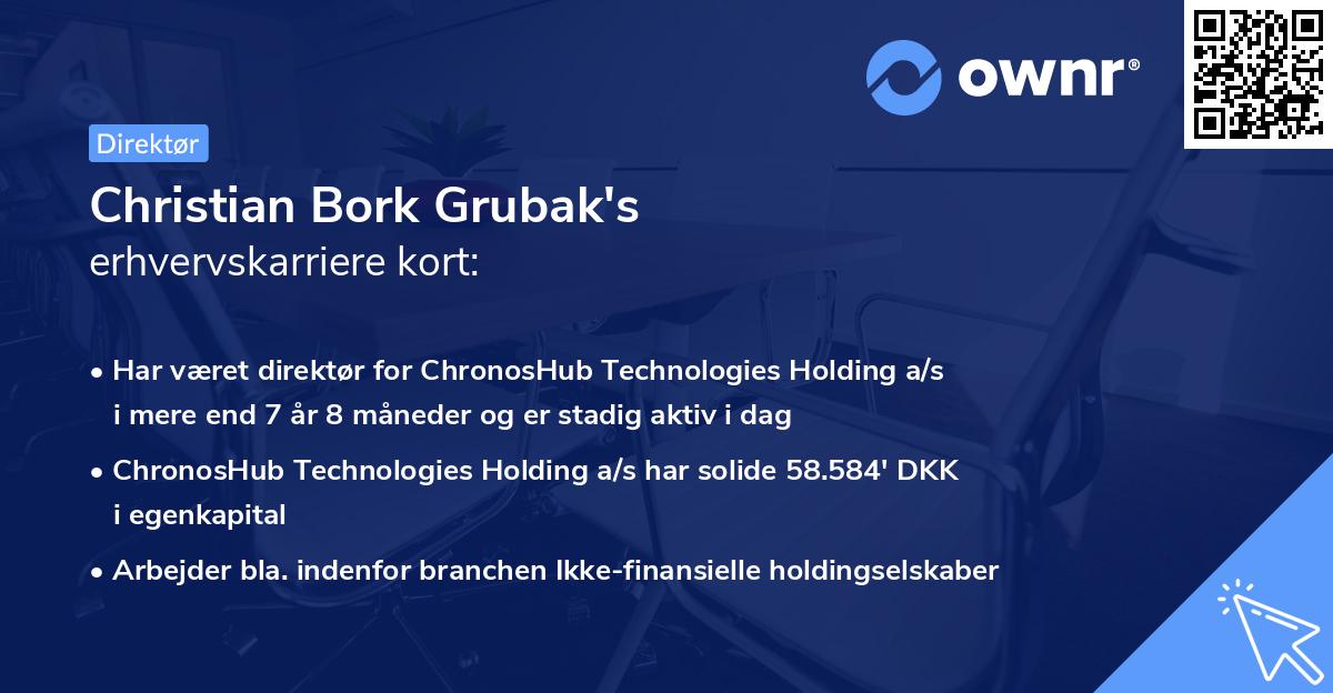 Christian Bork Grubak's erhvervskarriere kort