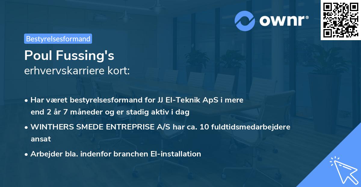 Poul Fussing's erhvervskarriere kort