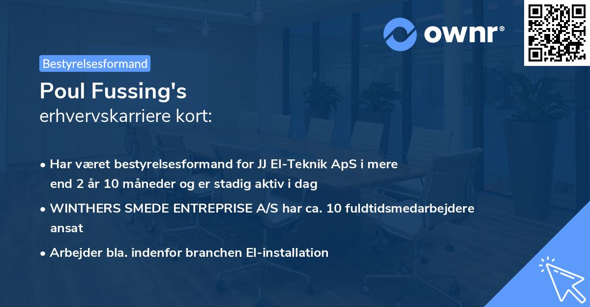 Poul Fussing's erhvervskarriere kort