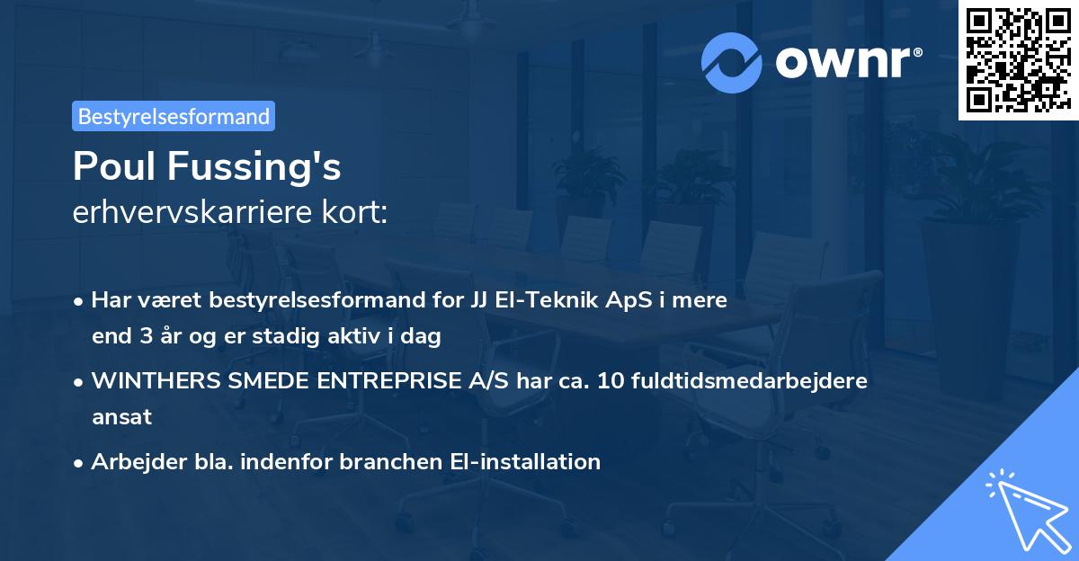 Poul Fussing's erhvervskarriere kort