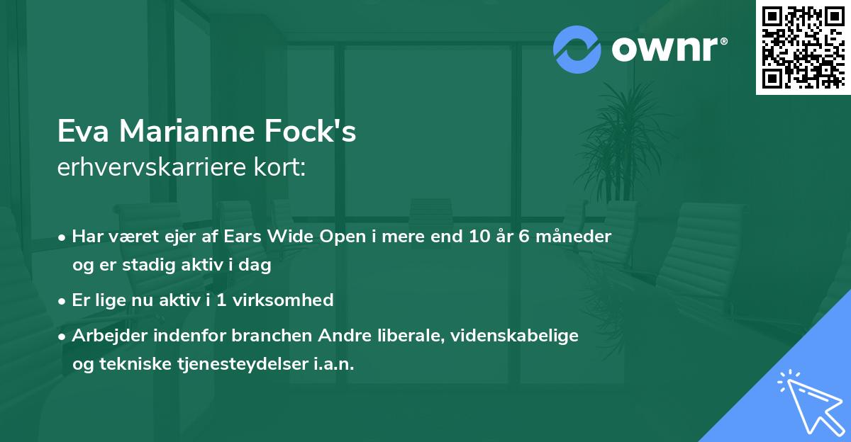 Eva Marianne Fock's erhvervskarriere kort