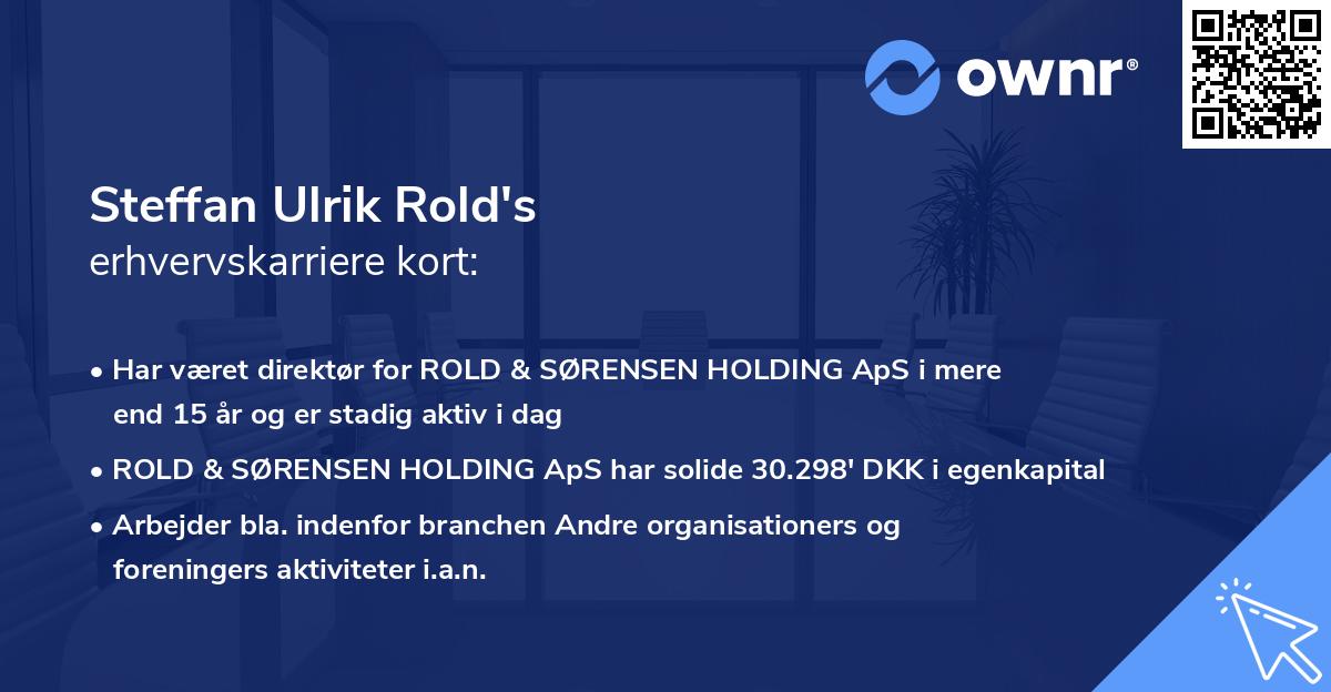 Steffan Ulrik Rold's erhvervskarriere kort