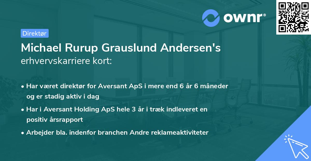 Michael Rurup Grauslund Andersen's erhvervskarriere kort