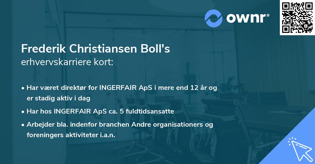 Frederik Christiansen Boll's erhvervskarriere kort