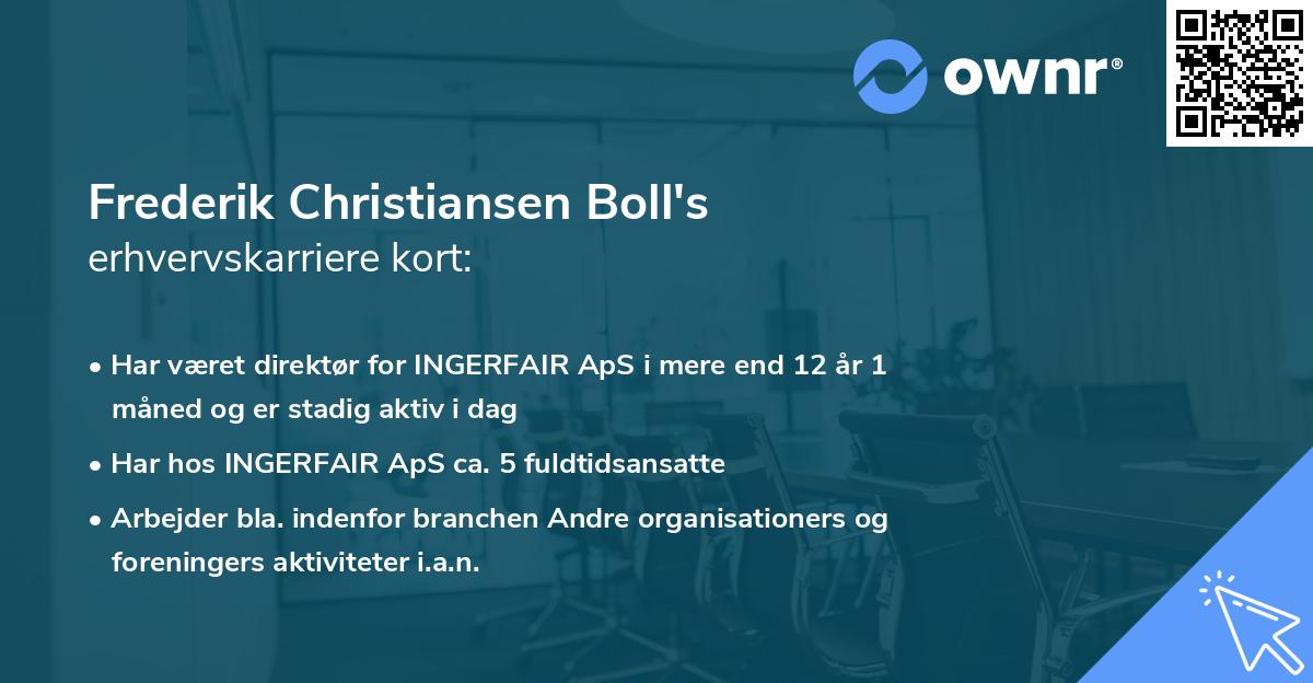 Frederik Christiansen Boll's erhvervskarriere kort