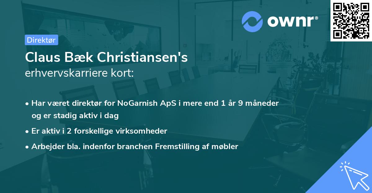 Claus Bæk Christiansen's erhvervskarriere kort