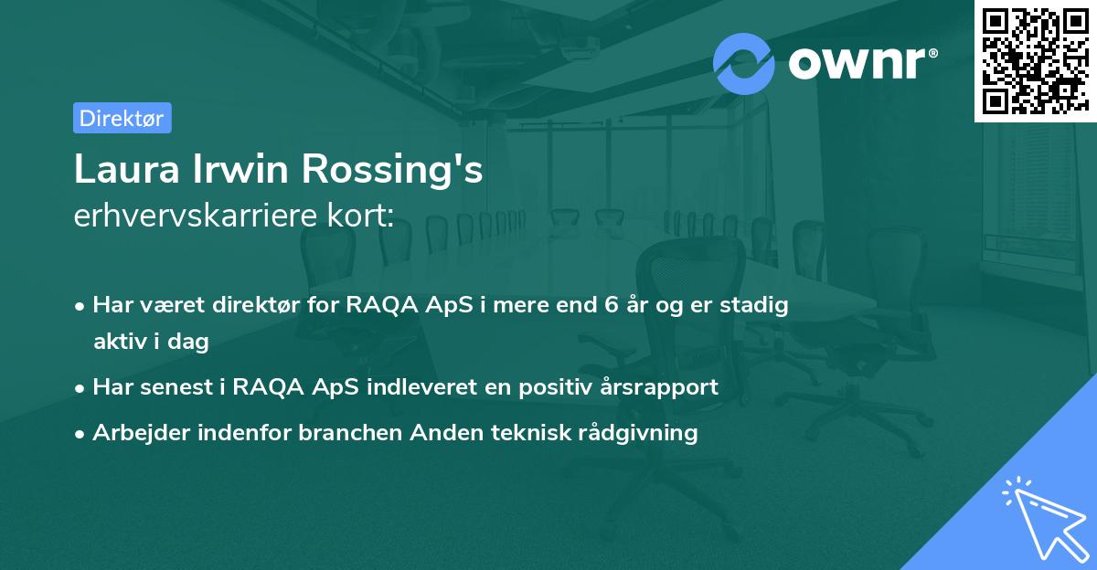 Laura Irwin Rossing's erhvervskarriere kort