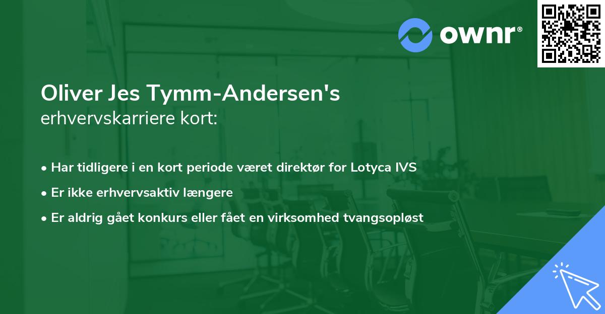 Oliver Jes Tymm-Andersen's erhvervskarriere kort
