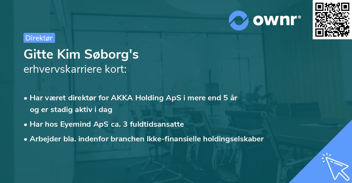 Gitte Kim Søborg's erhvervskarriere kort