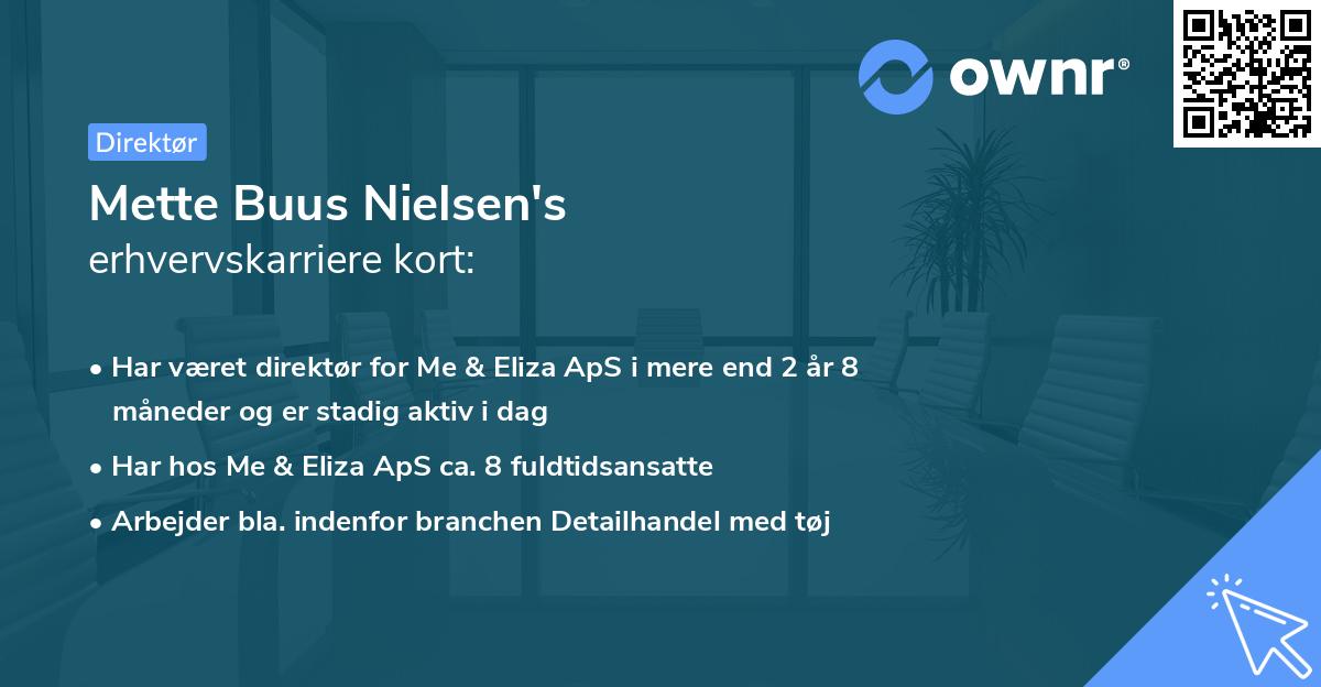 Mette Buus Nielsen's erhvervskarriere kort