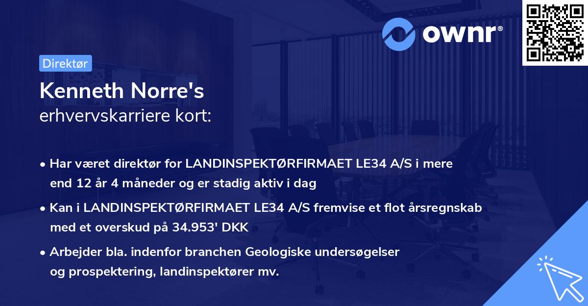 Kenneth Norre's erhvervskarriere kort