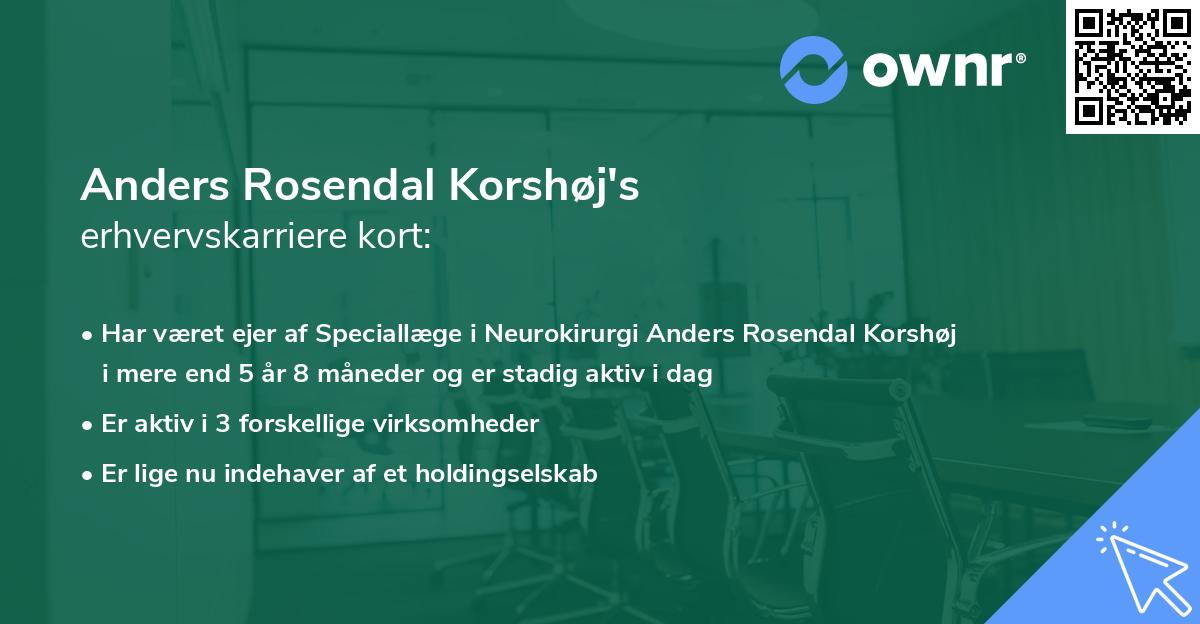 Anders Rosendal Korshøj's erhvervskarriere kort