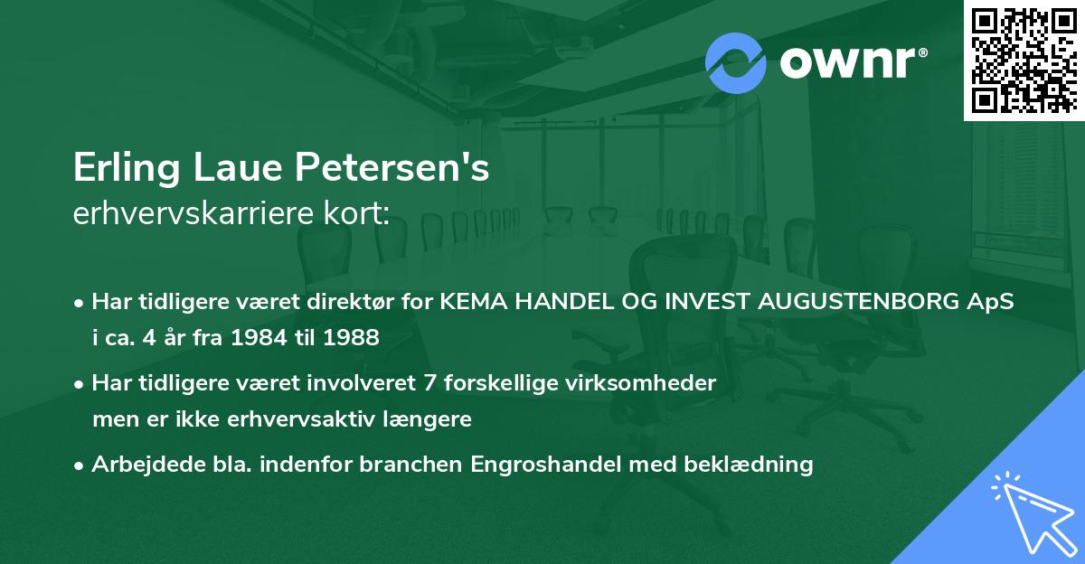 Erling Laue Petersen's erhvervskarriere kort