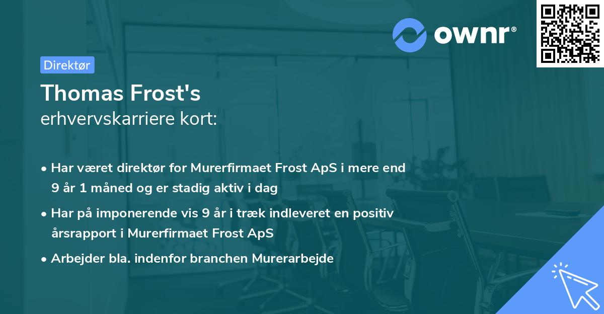 Thomas Frost's erhvervskarriere kort