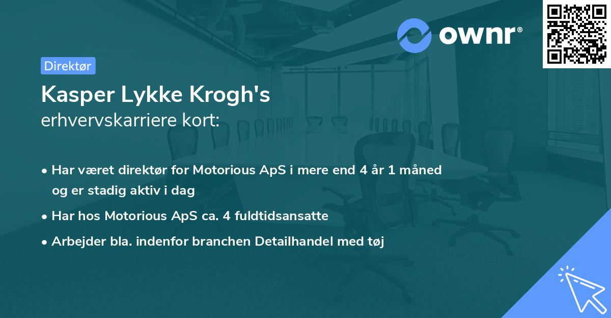 Kasper Lykke Krogh's erhvervskarriere kort