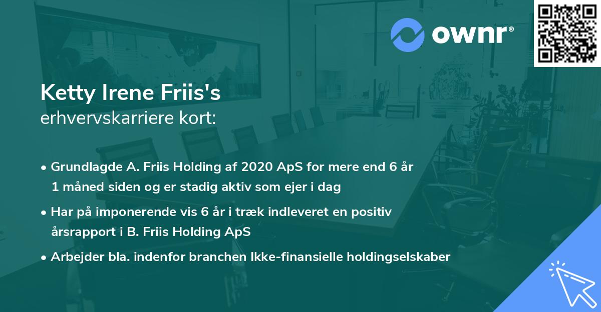 Ketty Irene Friis's erhvervskarriere kort