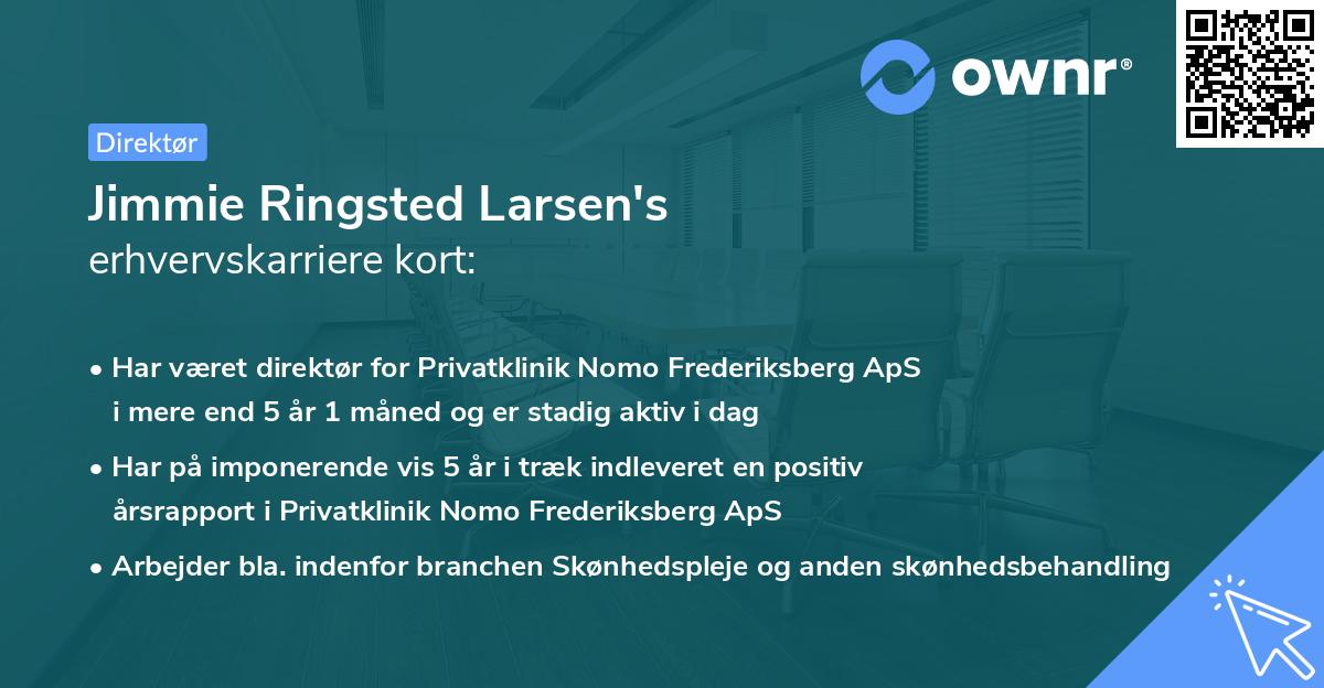 Jimmie Ringsted Larsen's erhvervskarriere kort