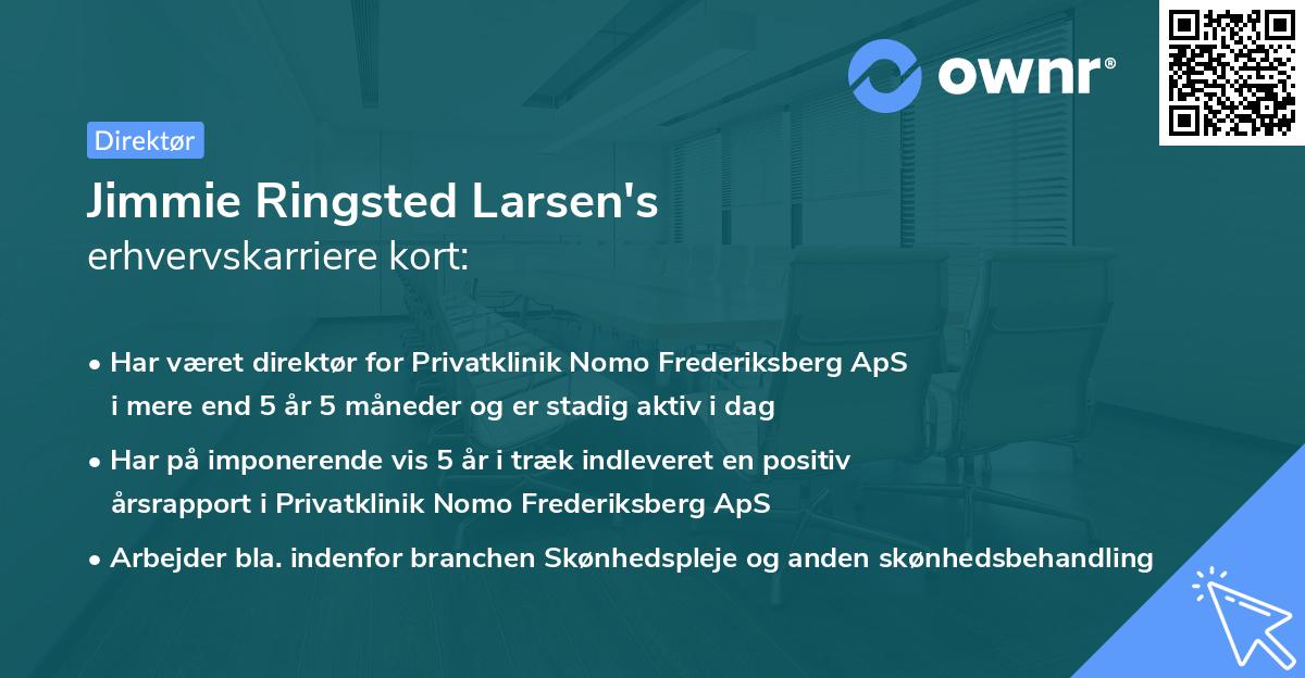 Jimmie Ringsted Larsen's erhvervskarriere kort