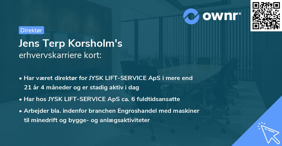 Jens Terp Korsholm's erhvervskarriere kort