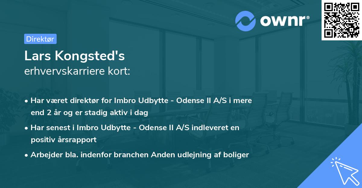 Lars Kongsted's erhvervskarriere kort