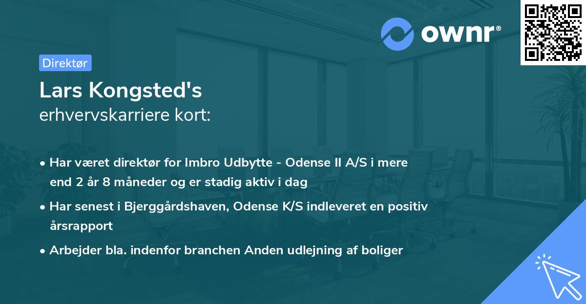 Lars Kongsted's erhvervskarriere kort