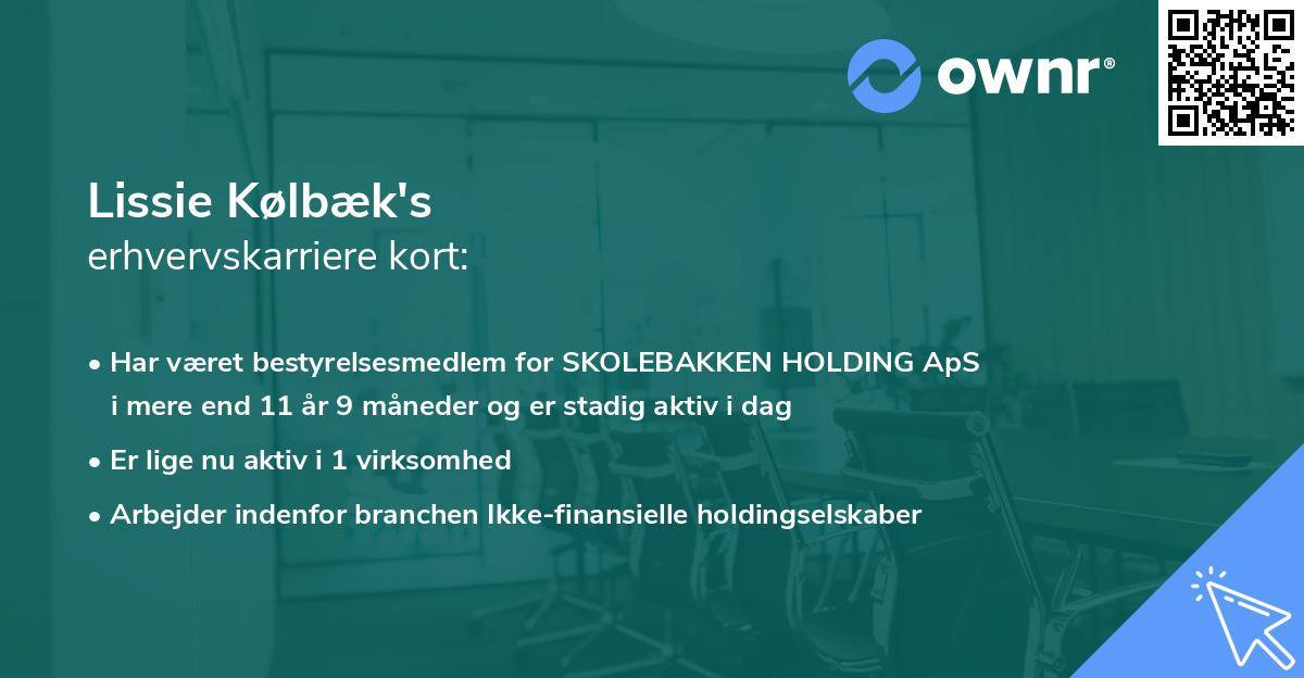 Lissie Kølbæk's erhvervskarriere kort