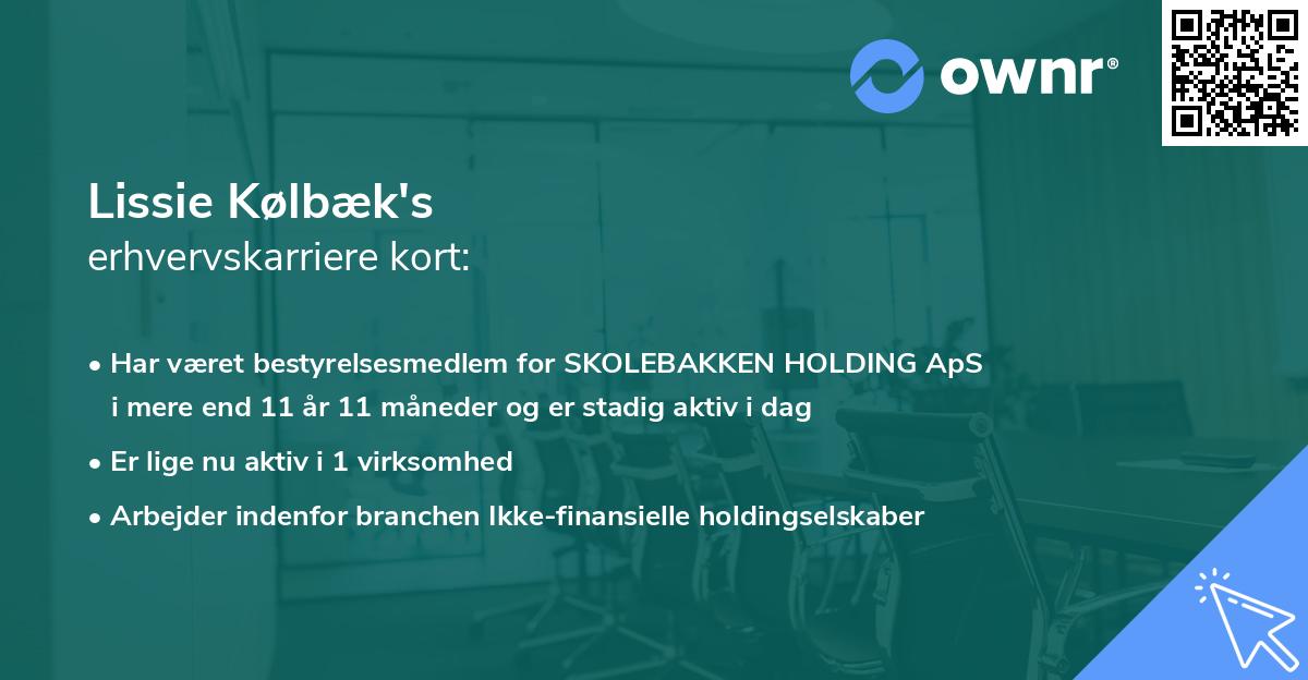 Lissie Kølbæk's erhvervskarriere kort