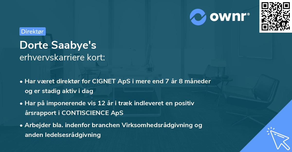 Dorte Saabye's erhvervskarriere kort