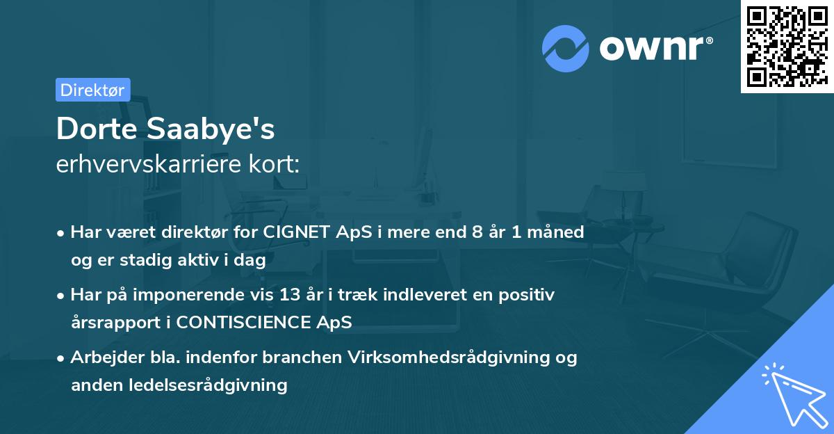 Dorte Saabye's erhvervskarriere kort