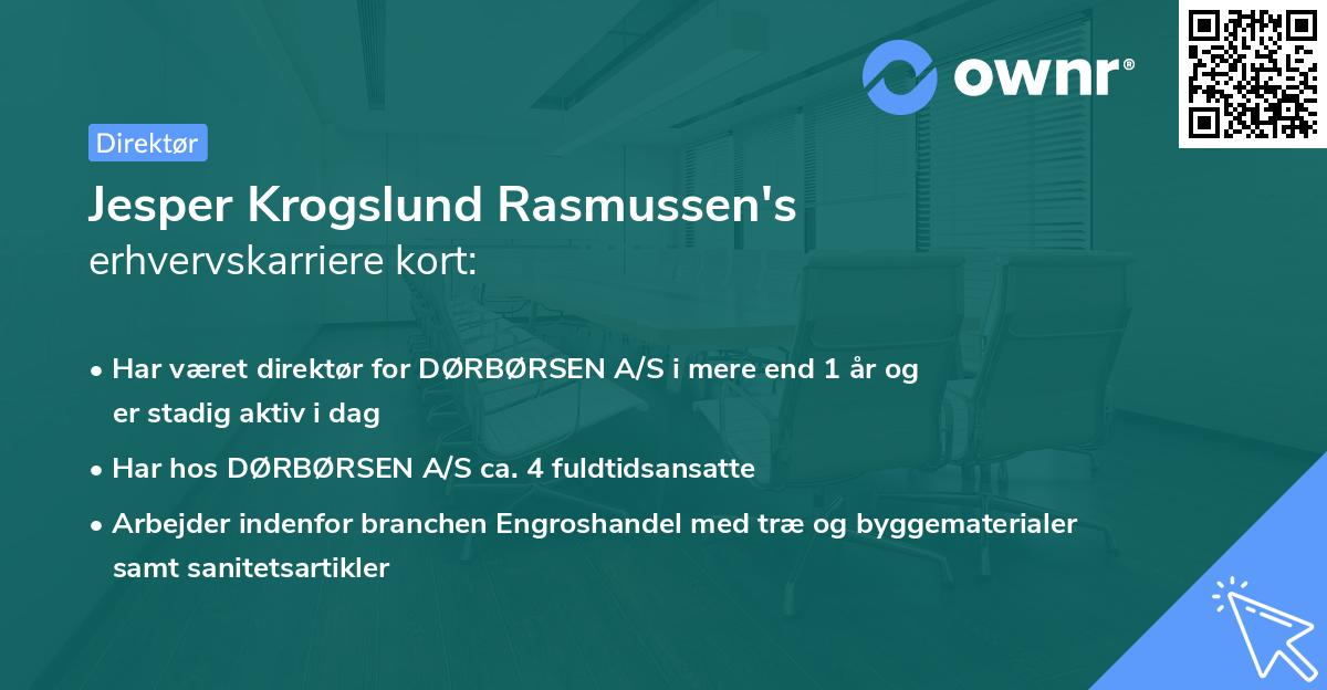 Jesper Krogslund Rasmussen's erhvervskarriere kort