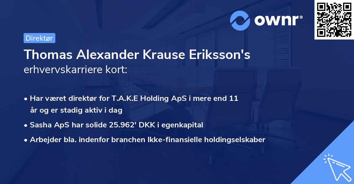 Thomas Alexander Krause Eriksson's erhvervskarriere kort