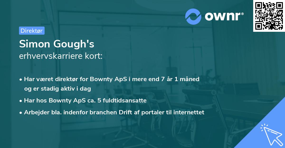 Simon Gough's erhvervskarriere kort