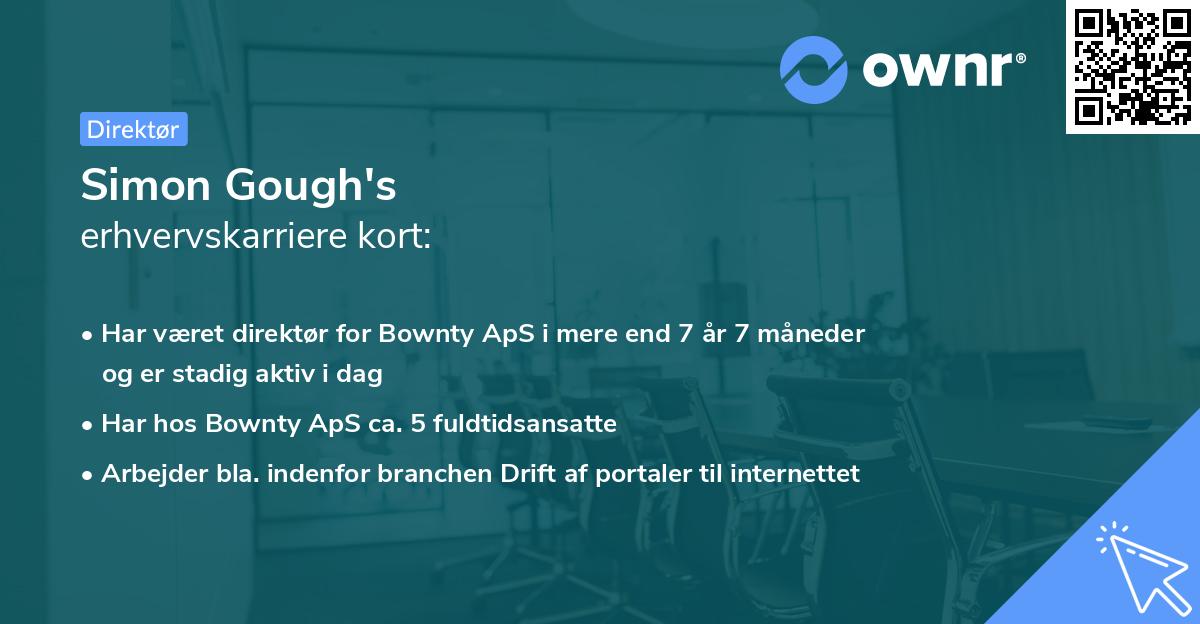 Simon Gough's erhvervskarriere kort