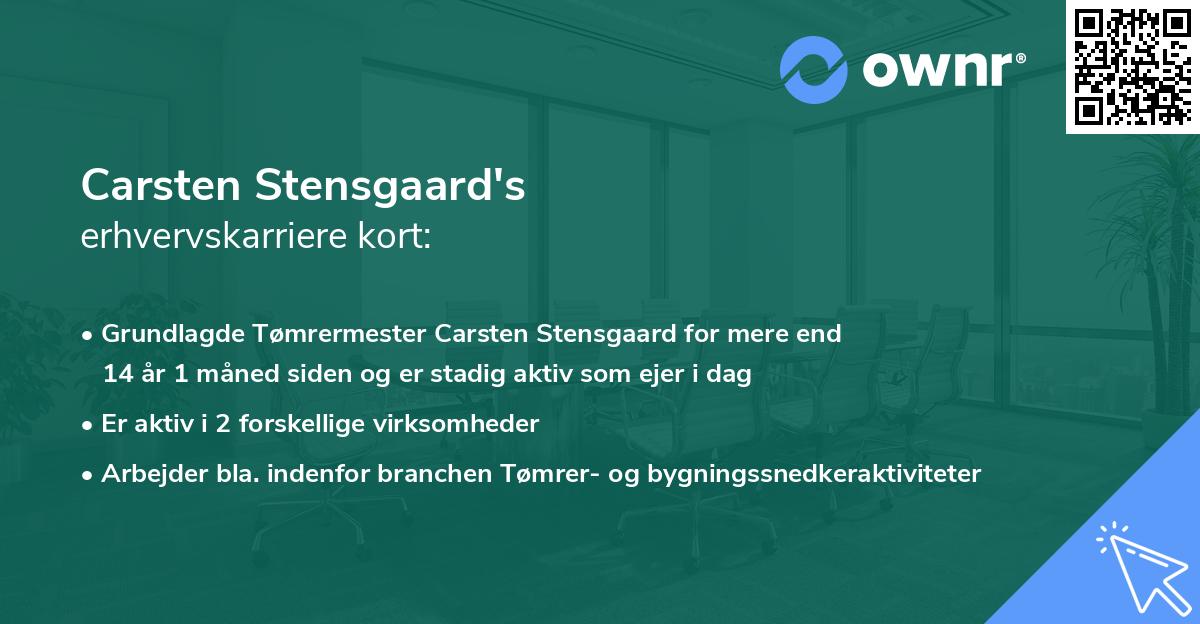 Carsten Stensgaard's erhvervskarriere kort