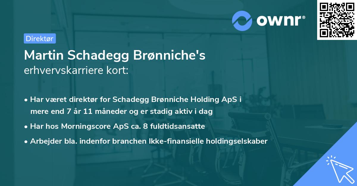 Martin Schadegg Brønniche's erhvervskarriere kort
