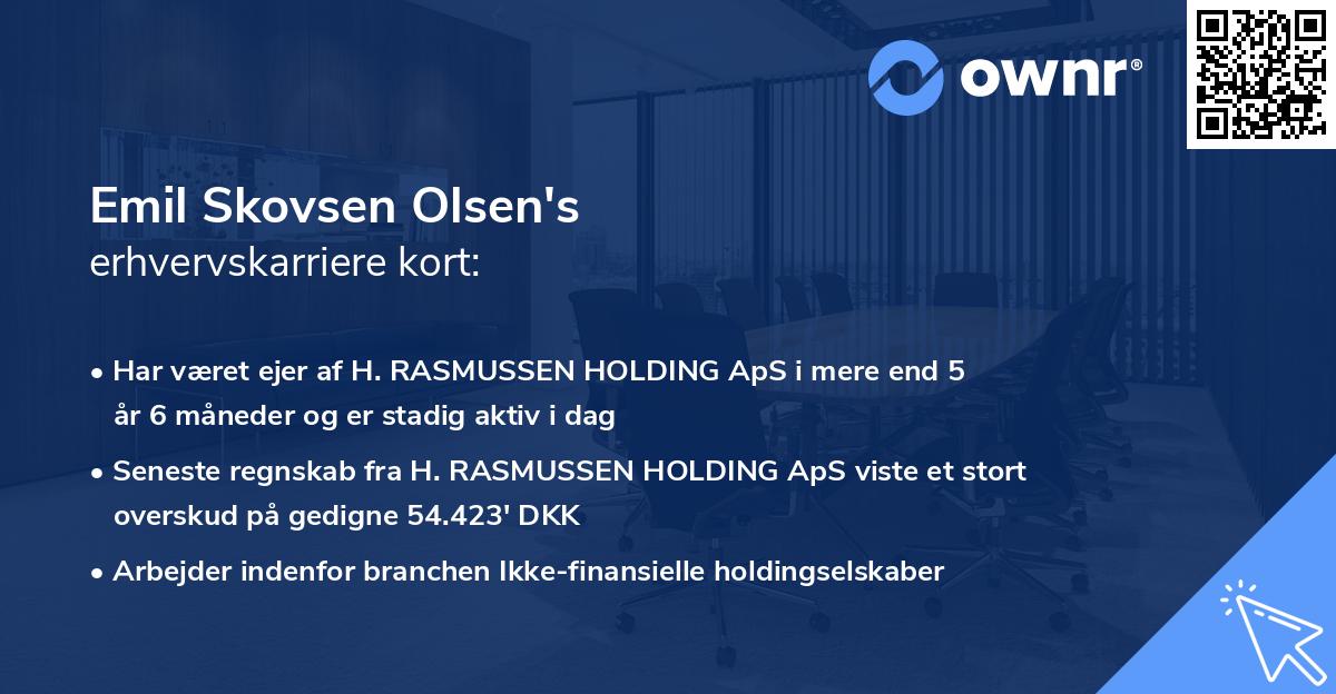 Emil Skovsen Olsen's erhvervskarriere kort