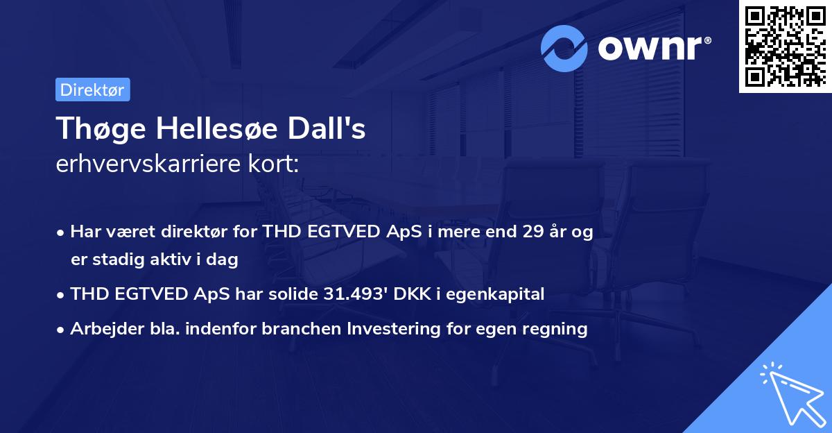 Thøge Hellesøe Dall's erhvervskarriere kort