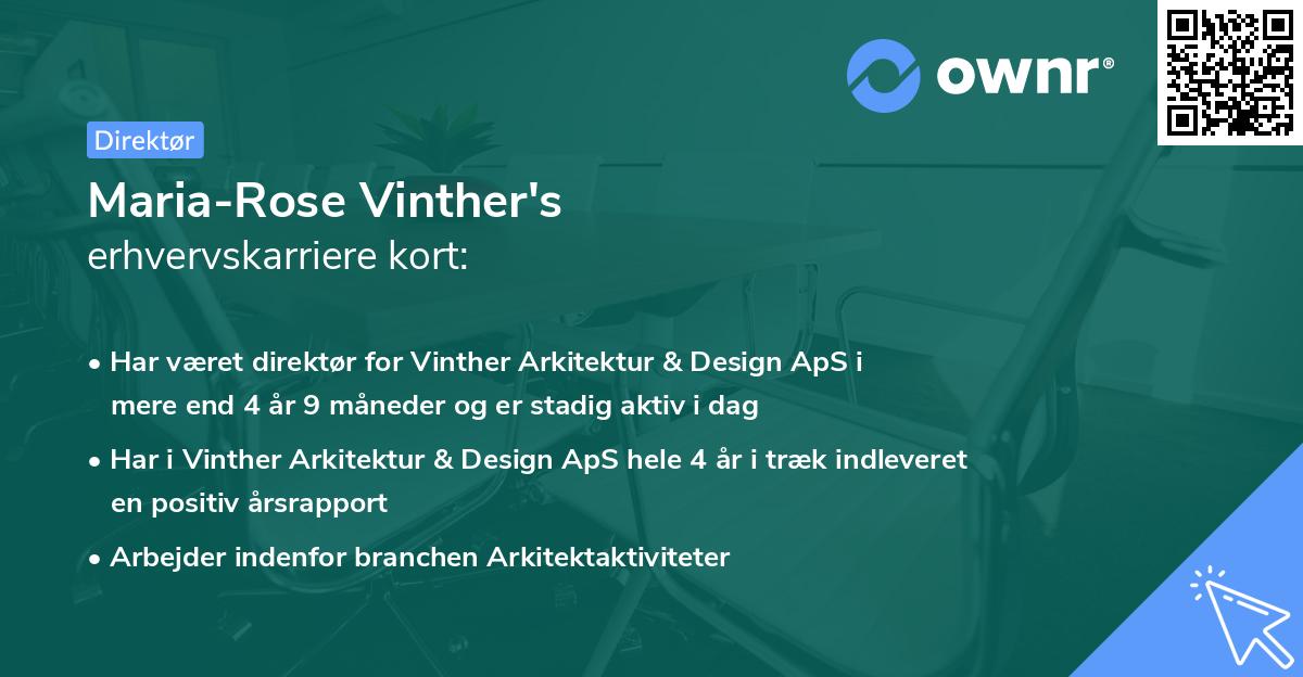 Maria-Rose Vinther's erhvervskarriere kort