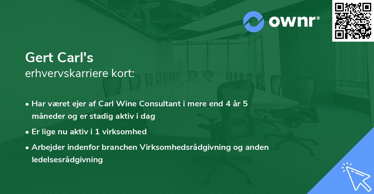Gert Carl's erhvervskarriere kort