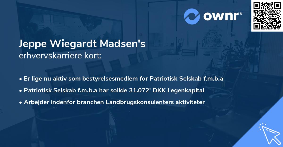 Jeppe Wiegardt Madsen's erhvervskarriere kort