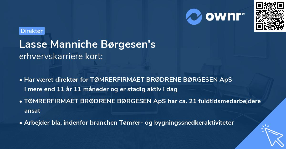 Lasse Manniche Børgesen's erhvervskarriere kort