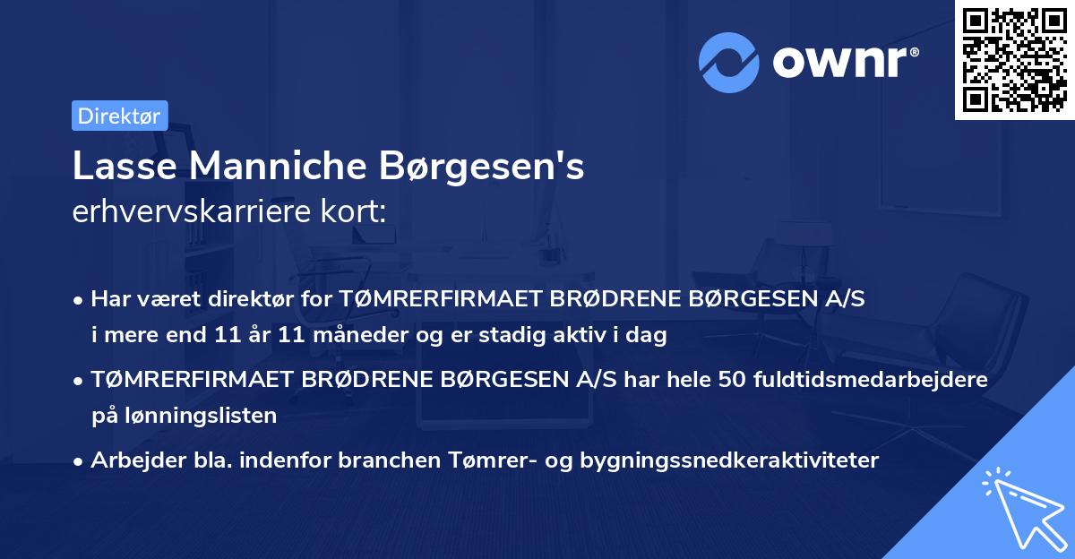 Lasse Manniche Børgesen's erhvervskarriere kort