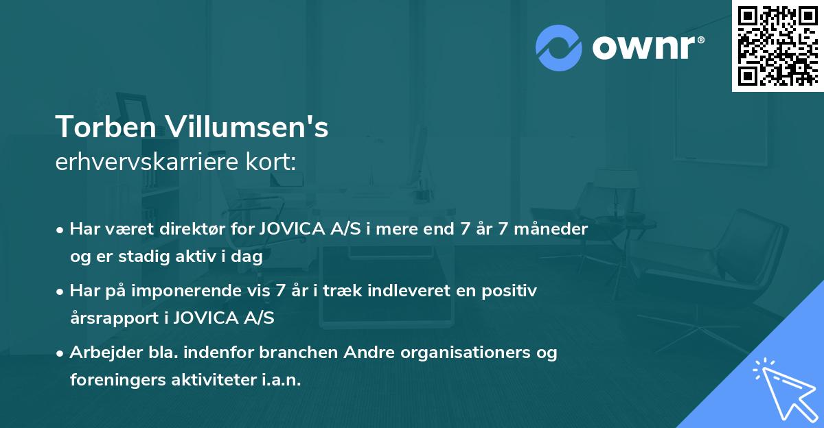 Torben Villumsen's erhvervskarriere kort