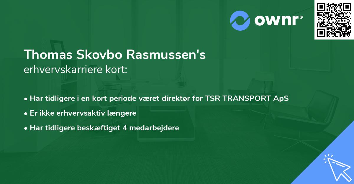 Thomas Skovbo Rasmussen's erhvervskarriere kort