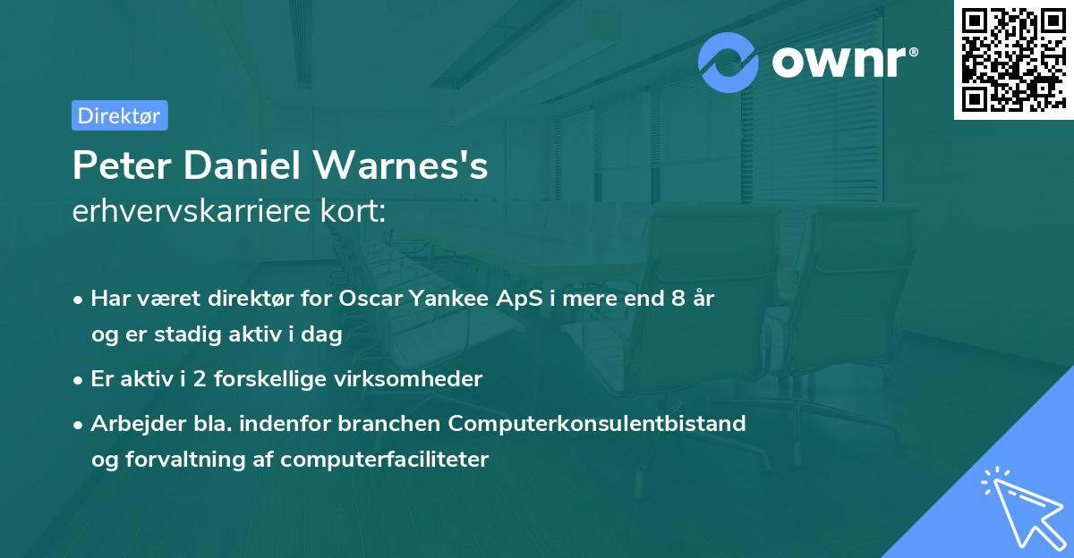 Peter Daniel Warnes's erhvervskarriere kort