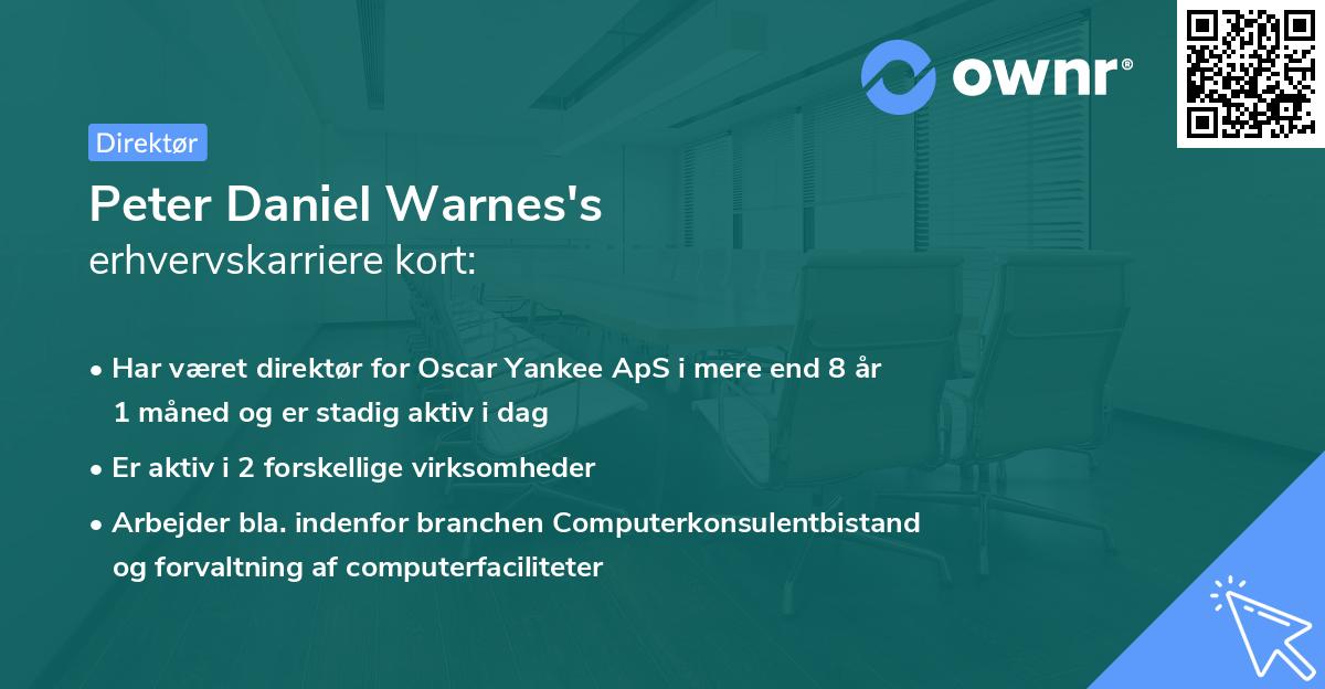 Peter Daniel Warnes's erhvervskarriere kort