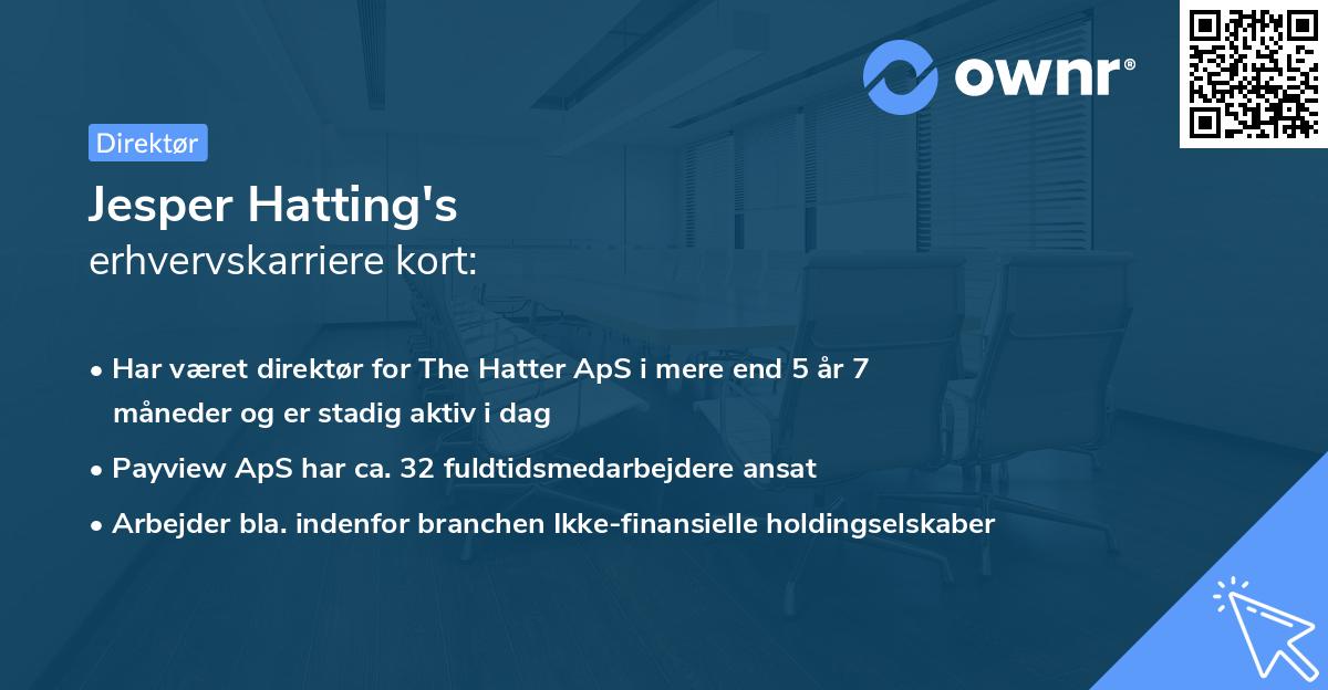 Jesper Hatting's erhvervskarriere kort