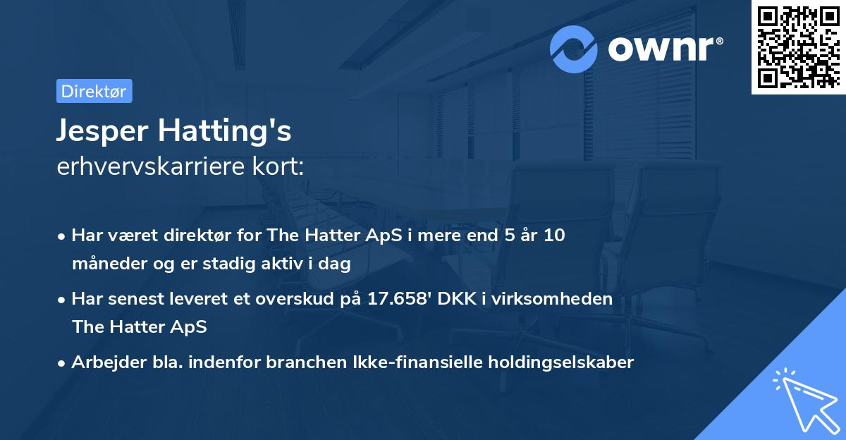 Jesper Hatting's erhvervskarriere kort