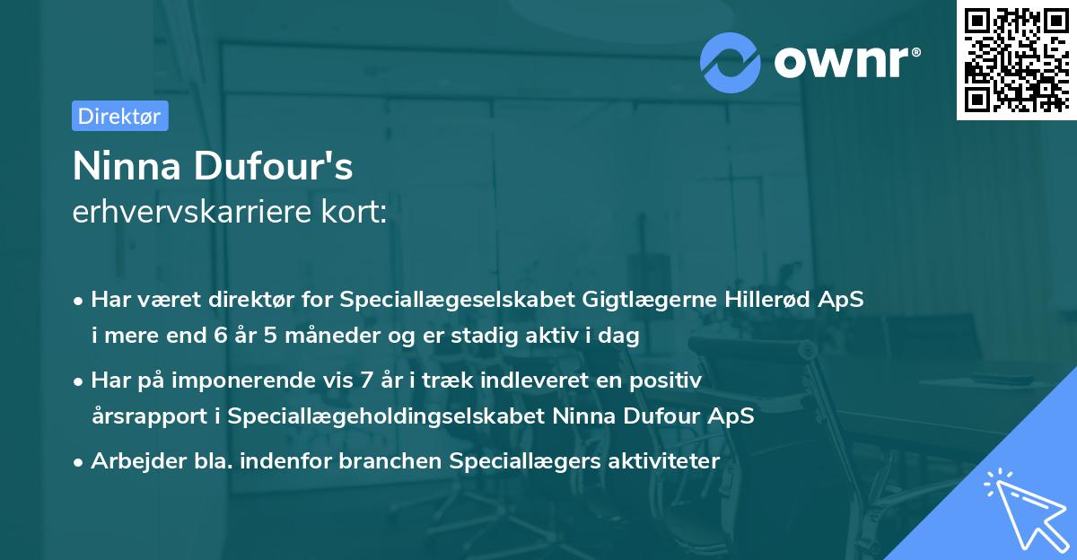 Ninna Dufour's erhvervskarriere kort